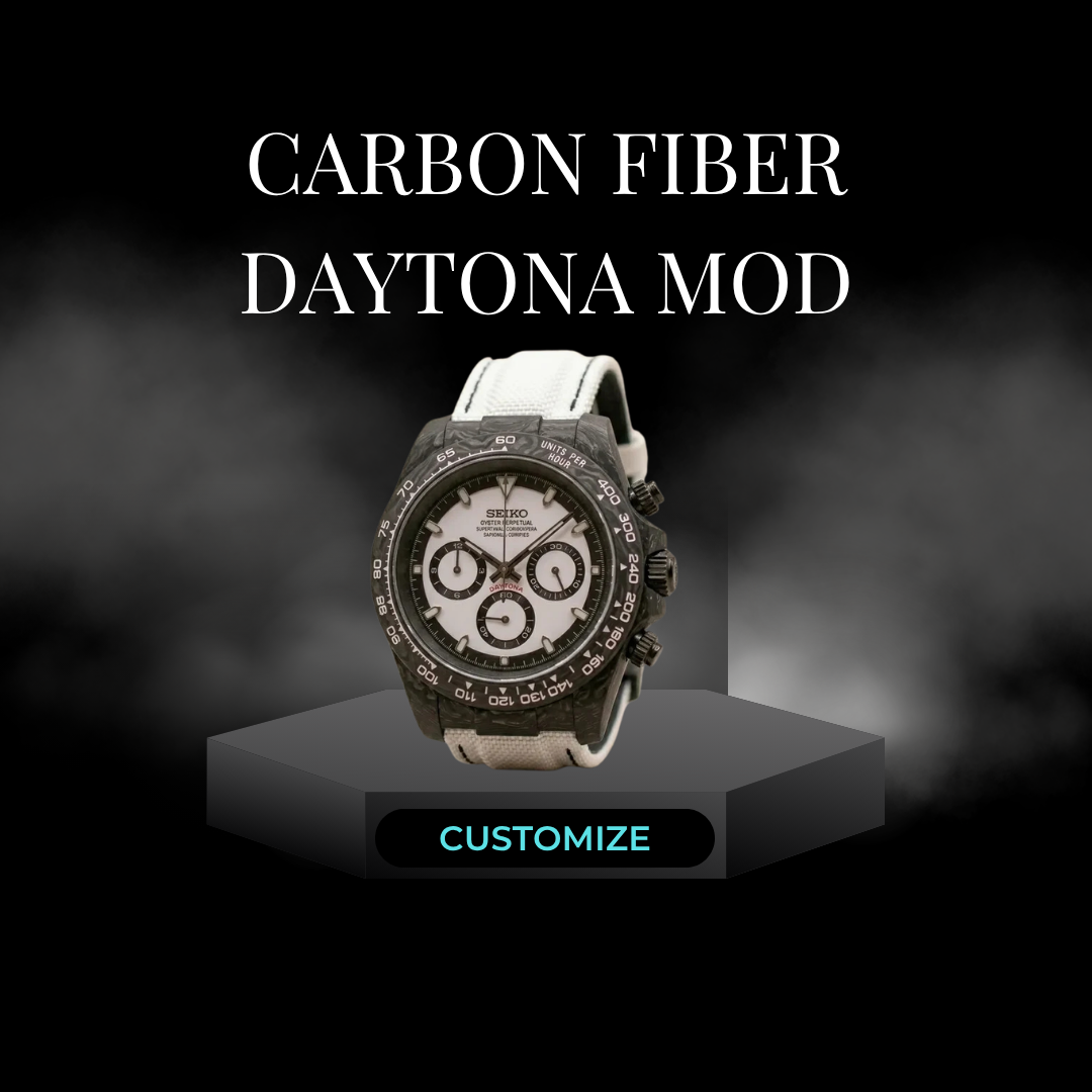 Seiko Carbon Fiber Daytona MOD 38mm Quartz